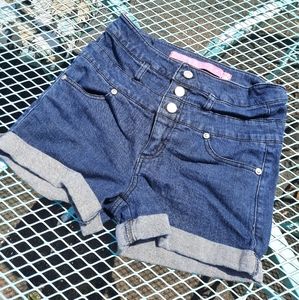 Tinseltown Denim Couture High-Waisted Shorts